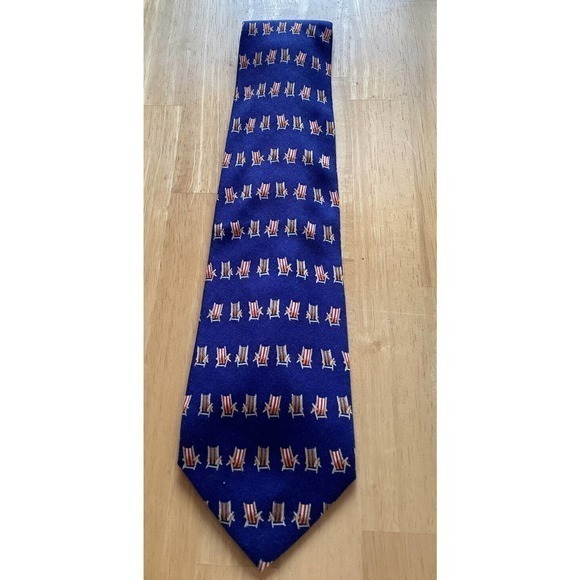 Tommy Bahama Off Island blue Hand Made Silk‎ Beach Lounge Chair 4” tie - Picture 7 of 7